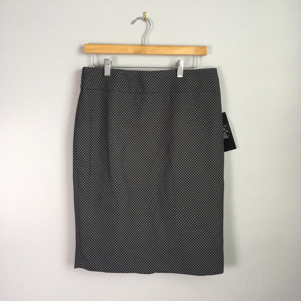 NEW Le Suit Pencil Skirt Black White Lined 6 S